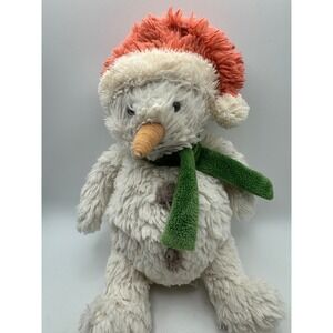 Mary Meyer Plush Snowman Orange Hat Green Scarf Festive Holiday‎ Toy